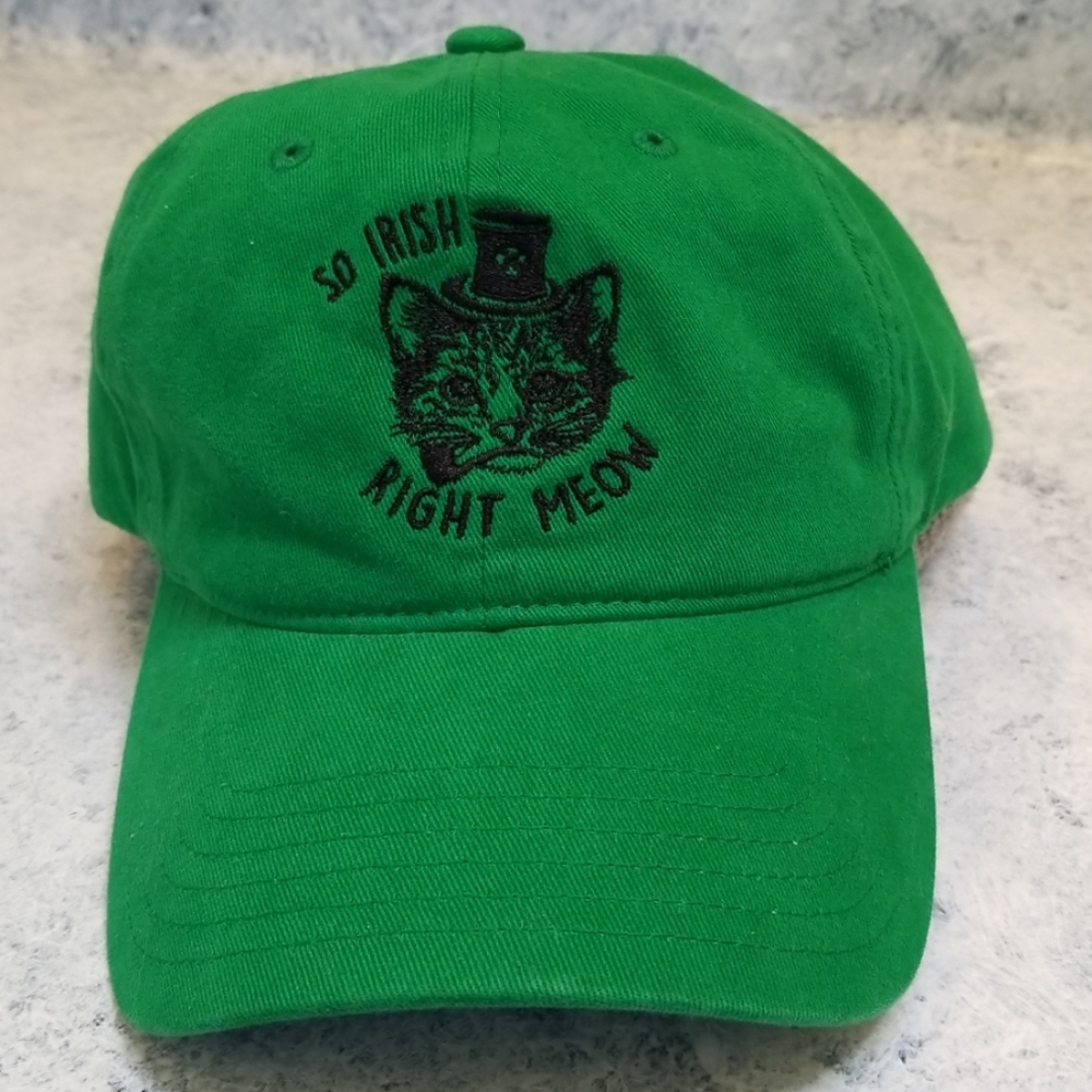 Irish right Meow cat green baseball cap